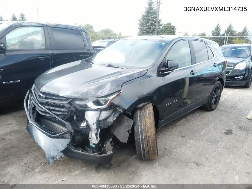 2021 Chevrolet Equinox Awd Lt VIN: 3GNAXUEVXML314735 Lot: 40430693