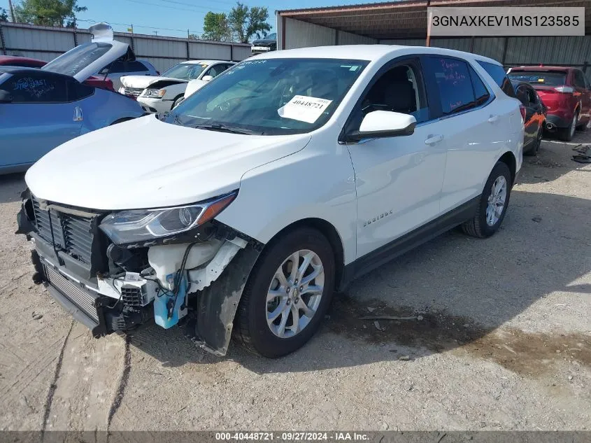 2021 Chevrolet Equinox Fwd Lt VIN: 3GNAXKEV1MS123585 Lot: 40448721