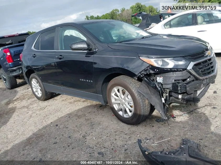 2021 Chevrolet Equinox Fwd Lt VIN: 3GNAXKEV1ML398769 Lot: 40457487