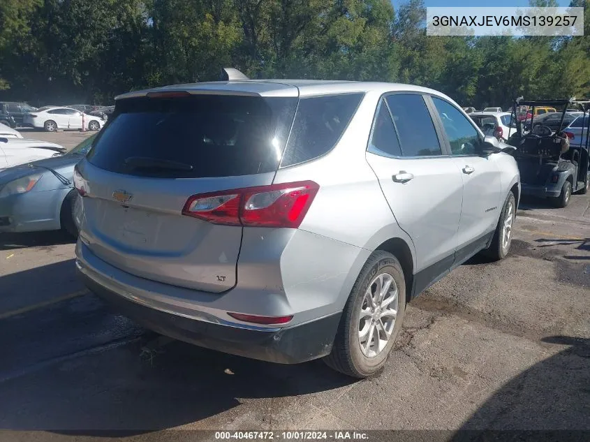 2021 Chevrolet Equinox Fwd 2Fl VIN: 3GNAXJEV6MS139257 Lot: 40467472