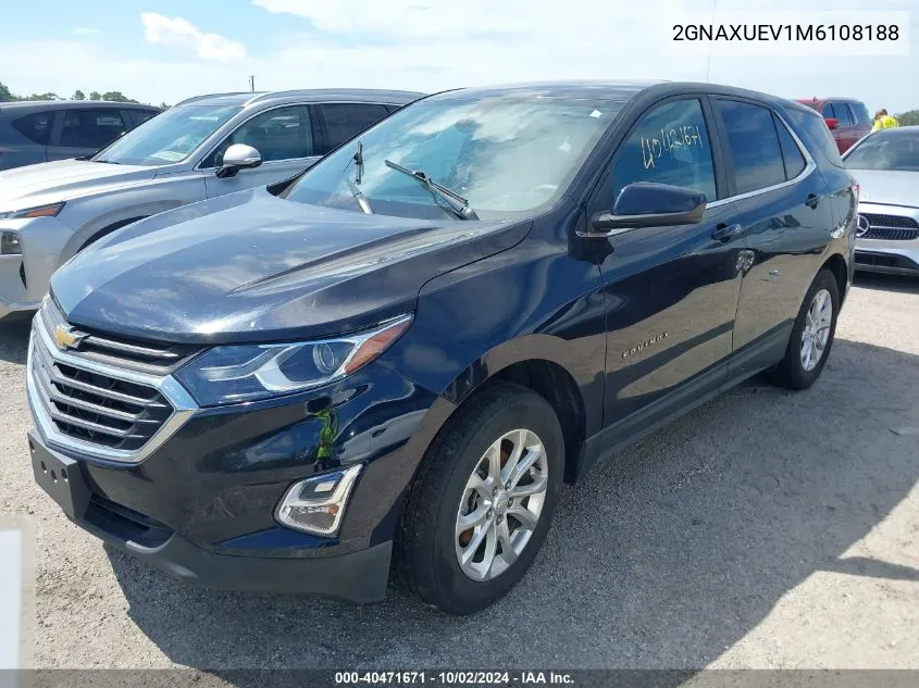 2021 Chevrolet Equinox Lt VIN: 2GNAXUEV1M6108188 Lot: 40471671