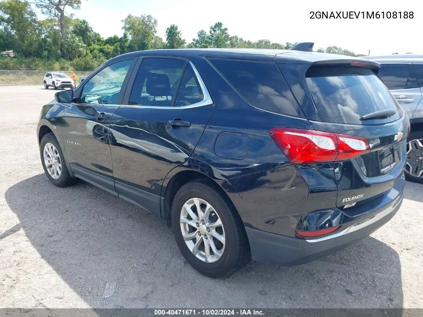 2021 Chevrolet Equinox Lt VIN: 2GNAXUEV1M6108188 Lot: 40471671