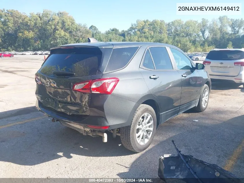 2021 Chevrolet Equinox Fwd Ls VIN: 2GNAXHEVXM6149412 Lot: 40472383