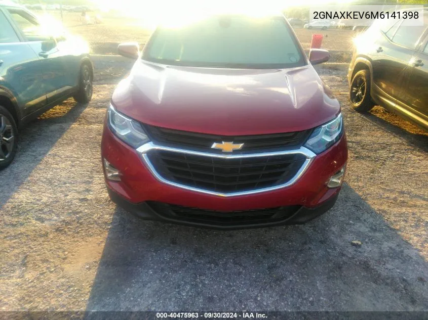 2021 Chevrolet Equinox Lt VIN: 2GNAXKEV6M6141398 Lot: 40475963