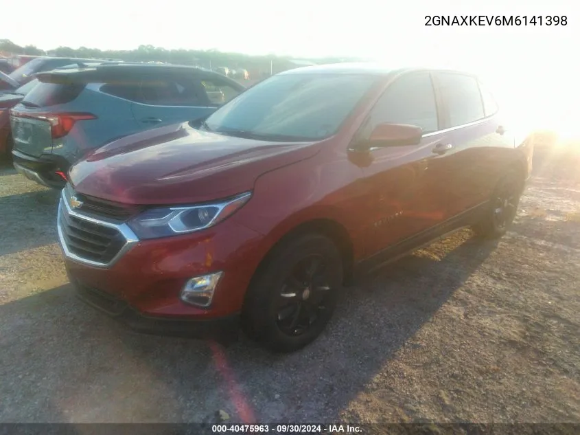 2021 Chevrolet Equinox Lt VIN: 2GNAXKEV6M6141398 Lot: 40475963