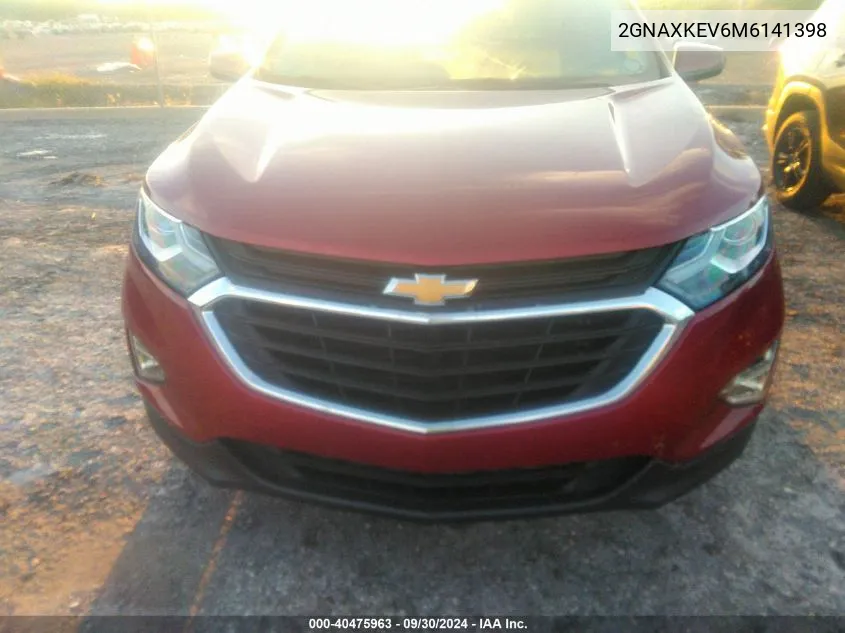 2021 Chevrolet Equinox Lt VIN: 2GNAXKEV6M6141398 Lot: 40475963