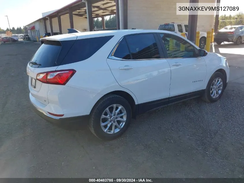 2021 Chevrolet Equinox Fwd Lt VIN: 3GNAXKEV9MS127089 Lot: 40483785