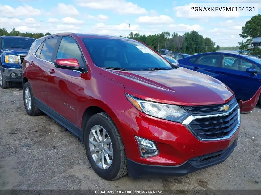 2021 Chevrolet Equinox Fwd Lt VIN: 2GNAXKEV3M6154531 Lot: 40492510