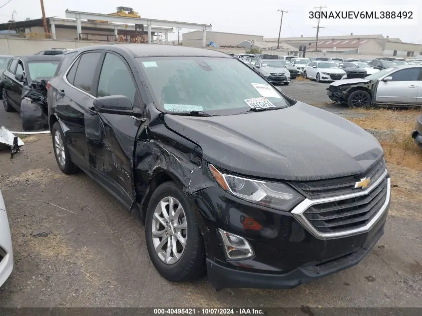 2021 Chevrolet Equinox Awd Lt VIN: 3GNAXUEV6ML388492 Lot: 40495421