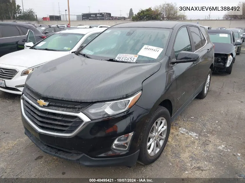 2021 Chevrolet Equinox Awd Lt VIN: 3GNAXUEV6ML388492 Lot: 40495421