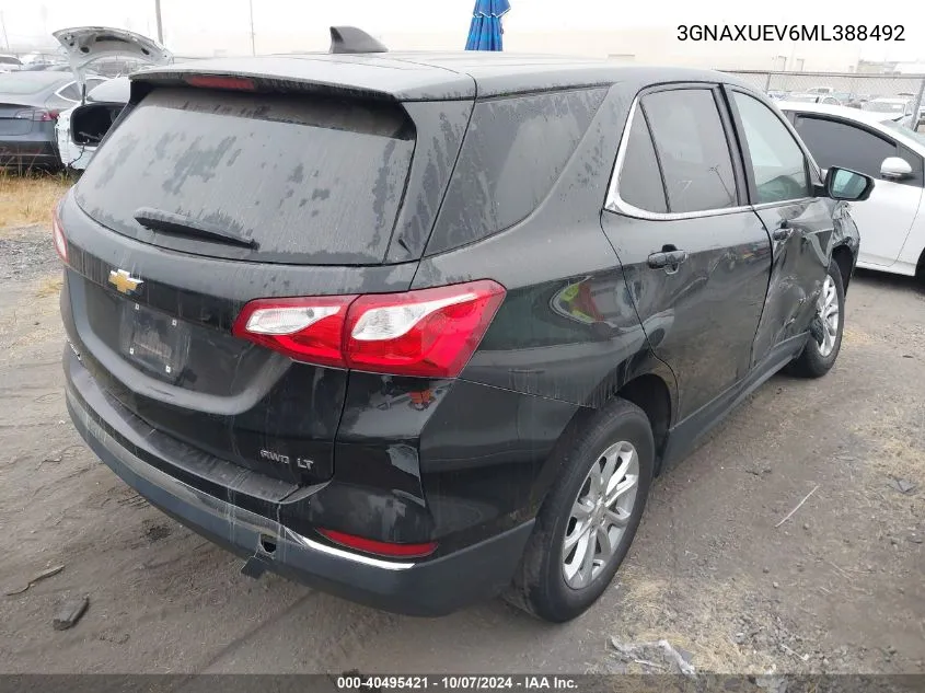 2021 Chevrolet Equinox Awd Lt VIN: 3GNAXUEV6ML388492 Lot: 40495421