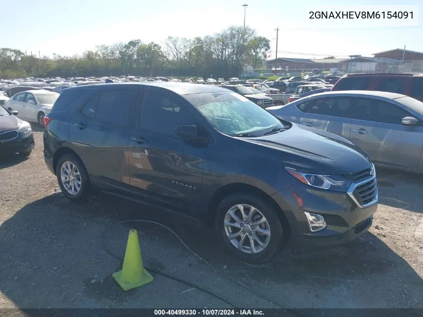 2021 Chevrolet Equinox Fwd Ls VIN: 2GNAXHEV8M6154091 Lot: 40499330