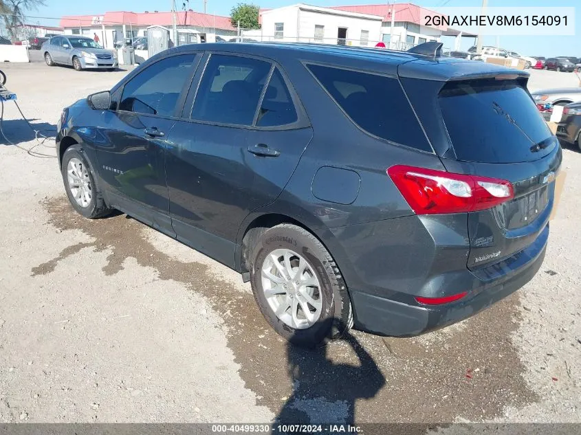 2021 Chevrolet Equinox Fwd Ls VIN: 2GNAXHEV8M6154091 Lot: 40499330