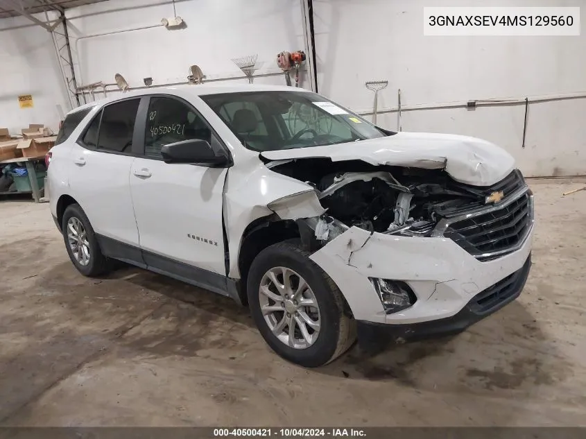 2021 Chevrolet Equinox Awd Ls VIN: 3GNAXSEV4MS129560 Lot: 40500421