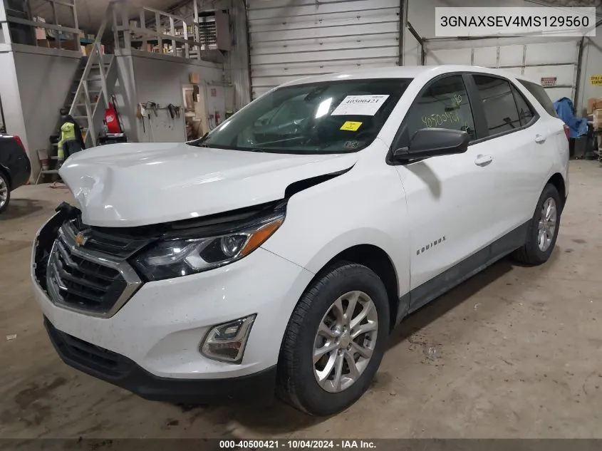 2021 Chevrolet Equinox Awd Ls VIN: 3GNAXSEV4MS129560 Lot: 40500421