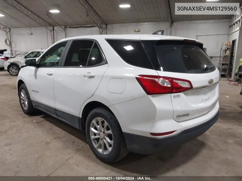 2021 Chevrolet Equinox Awd Ls VIN: 3GNAXSEV4MS129560 Lot: 40500421