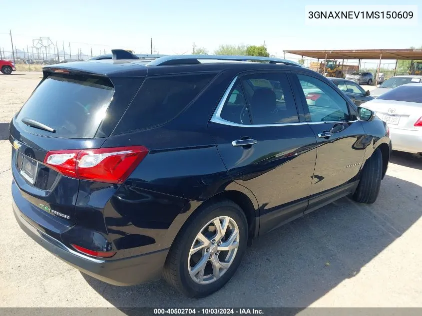 2021 Chevrolet Equinox Fwd Premier VIN: 3GNAXNEV1MS150609 Lot: 40502704