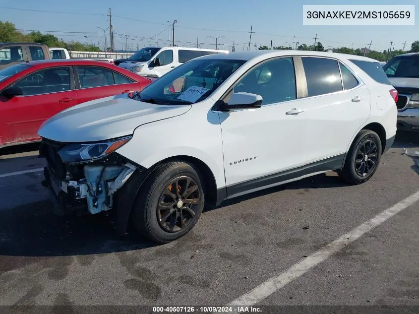 2021 Chevrolet Equinox Fwd Lt VIN: 3GNAXKEV2MS105659 Lot: 40507126