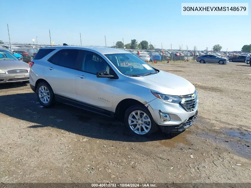 2021 Chevrolet Equinox Fwd Ls VIN: 3GNAXHEVXMS148679 Lot: 40513753