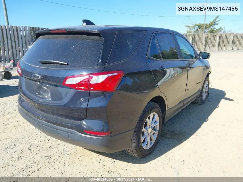 3GNAXSEV9MS147455 2021 Chevrolet Equinox Awd Ls