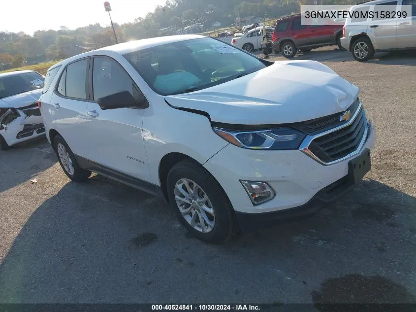 2021 Chevrolet Equinox Fwd 1Fl VIN: 3GNAXFEV0MS158299 Lot: 40524841