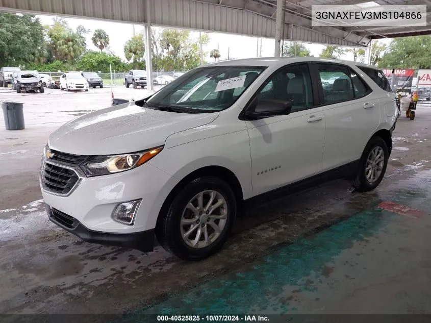 2021 Chevrolet Equinox VIN: 3GNAXFEV3MS104866 Lot: 40525825