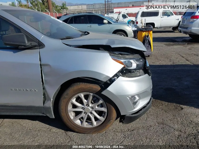 2021 Chevrolet Equinox Fwd Ls VIN: 3GNAXHEV9MS126401 Lot: 40527096