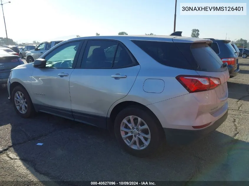 2021 Chevrolet Equinox Fwd Ls VIN: 3GNAXHEV9MS126401 Lot: 40527096