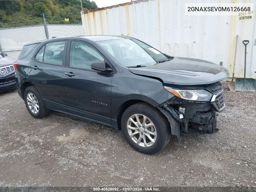 2021 Chevrolet Equinox Awd Ls VIN: 2GNAXSEV0M6126668 Lot: 40528092