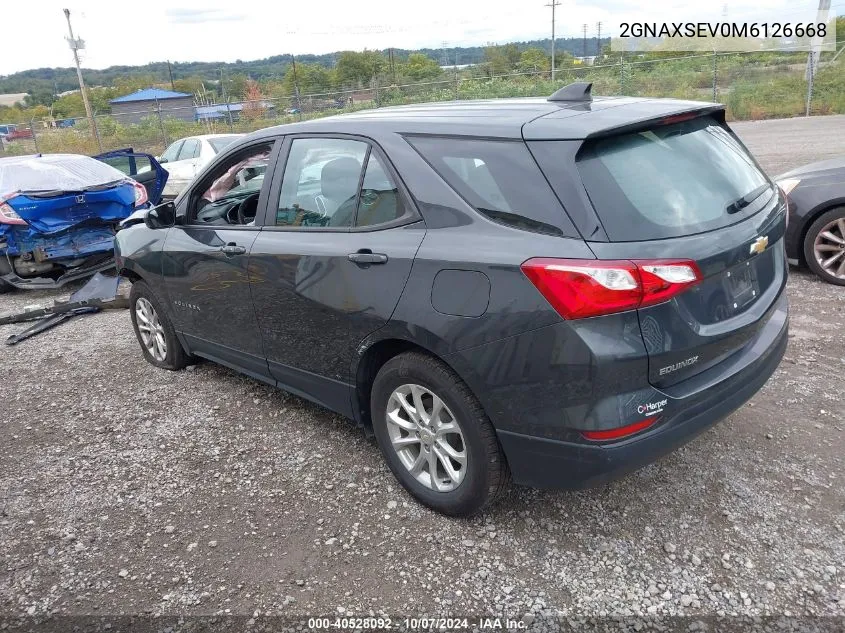 2021 Chevrolet Equinox Awd Ls VIN: 2GNAXSEV0M6126668 Lot: 40528092