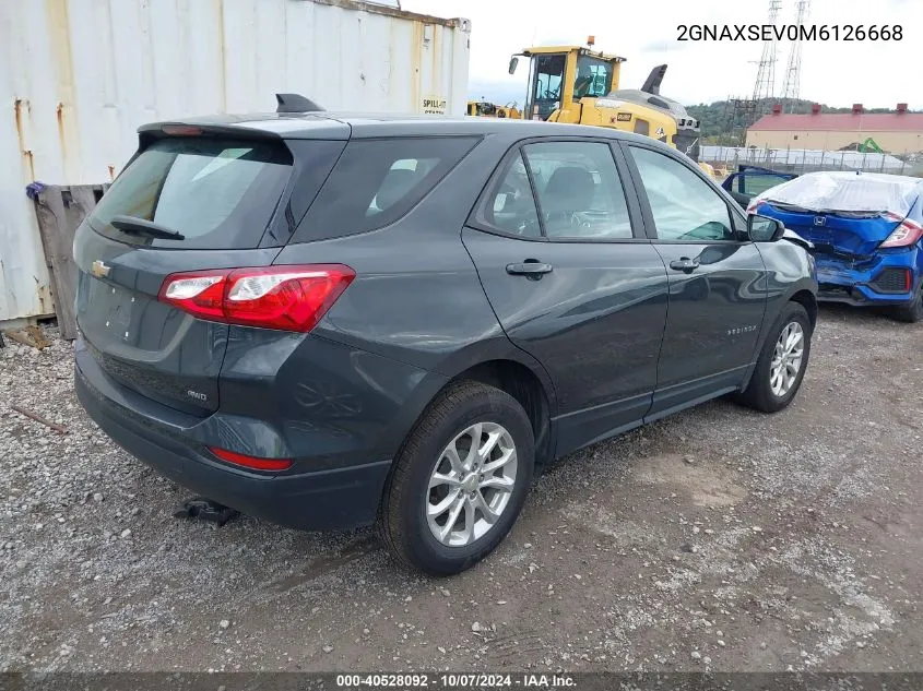 2021 Chevrolet Equinox Awd Ls VIN: 2GNAXSEV0M6126668 Lot: 40528092