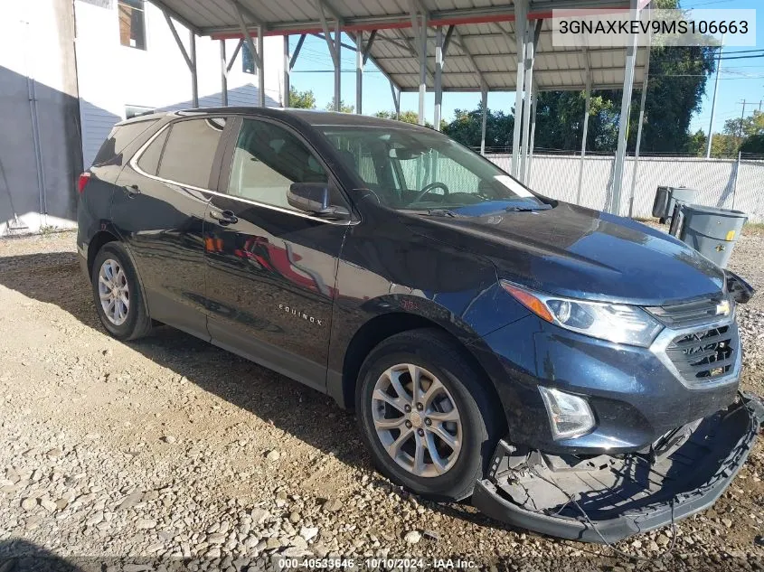 2021 Chevrolet Equinox Fwd Lt VIN: 3GNAXKEV9MS106663 Lot: 40533646