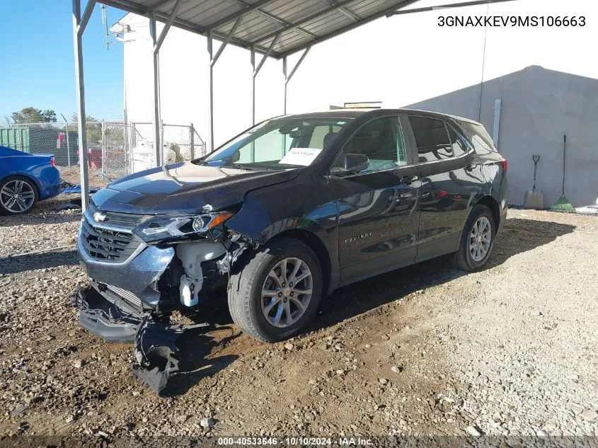 2021 Chevrolet Equinox Fwd Lt VIN: 3GNAXKEV9MS106663 Lot: 40533646