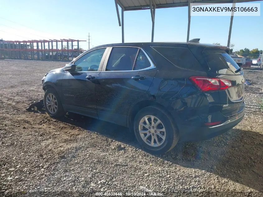 2021 Chevrolet Equinox Fwd Lt VIN: 3GNAXKEV9MS106663 Lot: 40533646