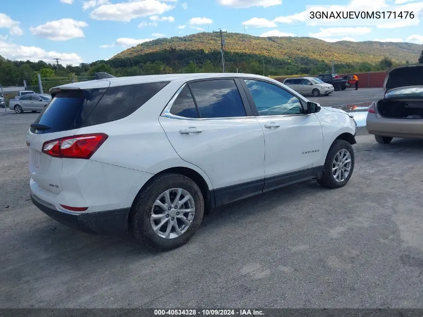 3GNAXUEV0MS171476 2021 Chevrolet Equinox Awd Lt