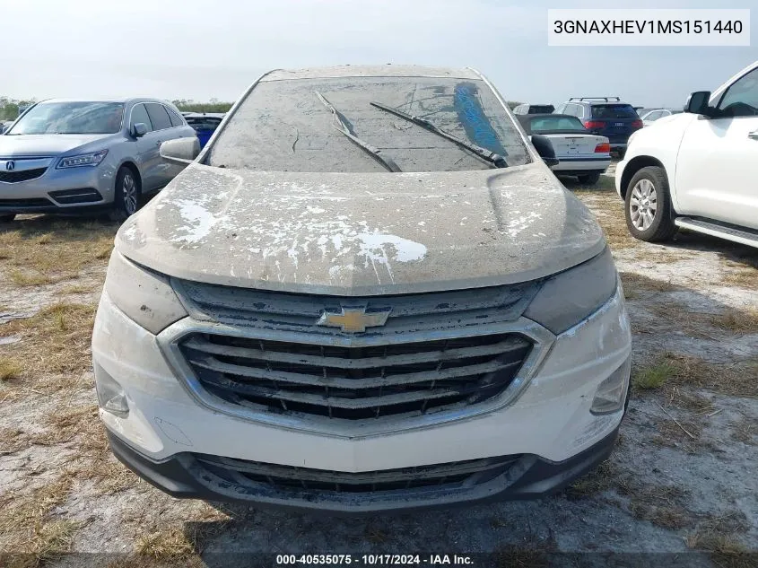 2021 Chevrolet Equinox Ls VIN: 3GNAXHEV1MS151440 Lot: 40535075