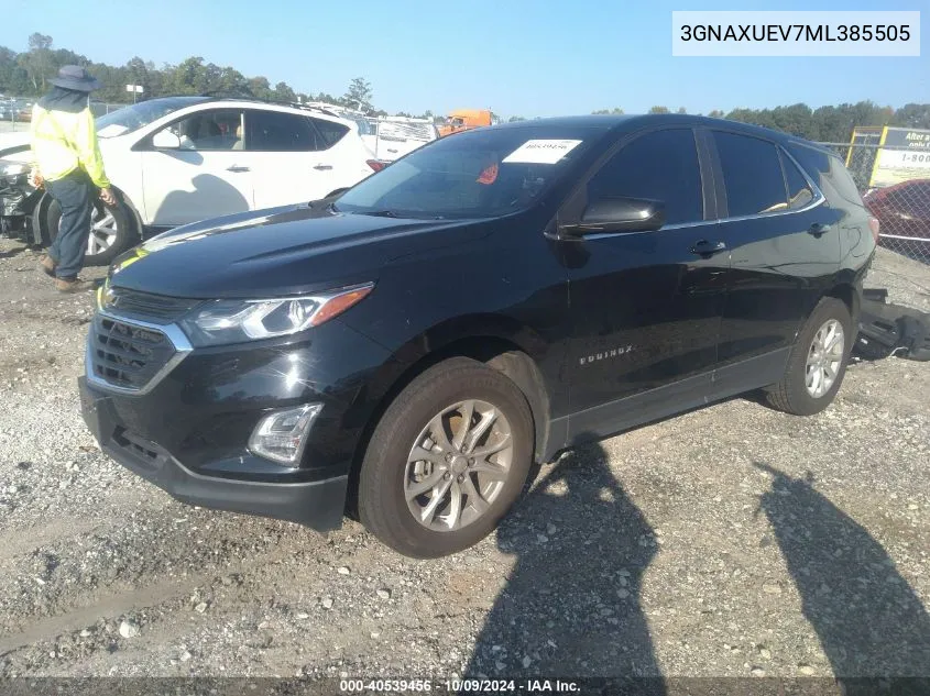 2021 Chevrolet Equinox Awd Lt VIN: 3GNAXUEV7ML385505 Lot: 40539456