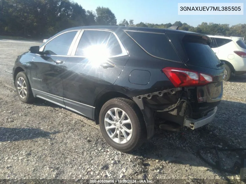 2021 Chevrolet Equinox Awd Lt VIN: 3GNAXUEV7ML385505 Lot: 40539456