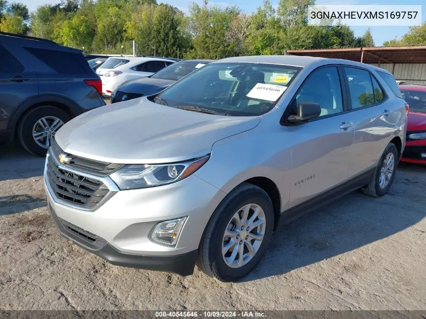 2021 Chevrolet Equinox Fwd Ls VIN: 3GNAXHEVXMS169757 Lot: 40545646