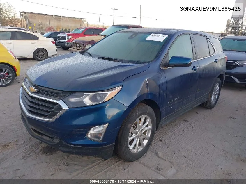 2021 Chevrolet Equinox Lt VIN: 3GNAXUEV9ML385425 Lot: 40558170