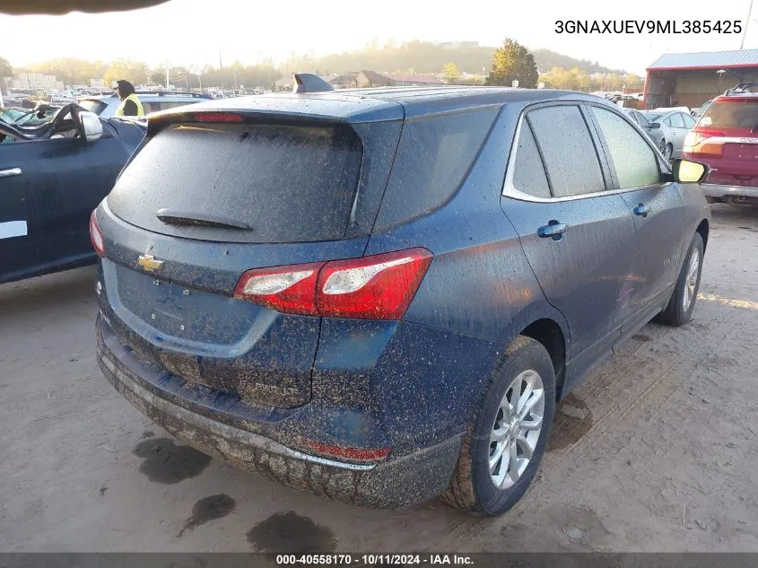 2021 Chevrolet Equinox Lt VIN: 3GNAXUEV9ML385425 Lot: 40558170