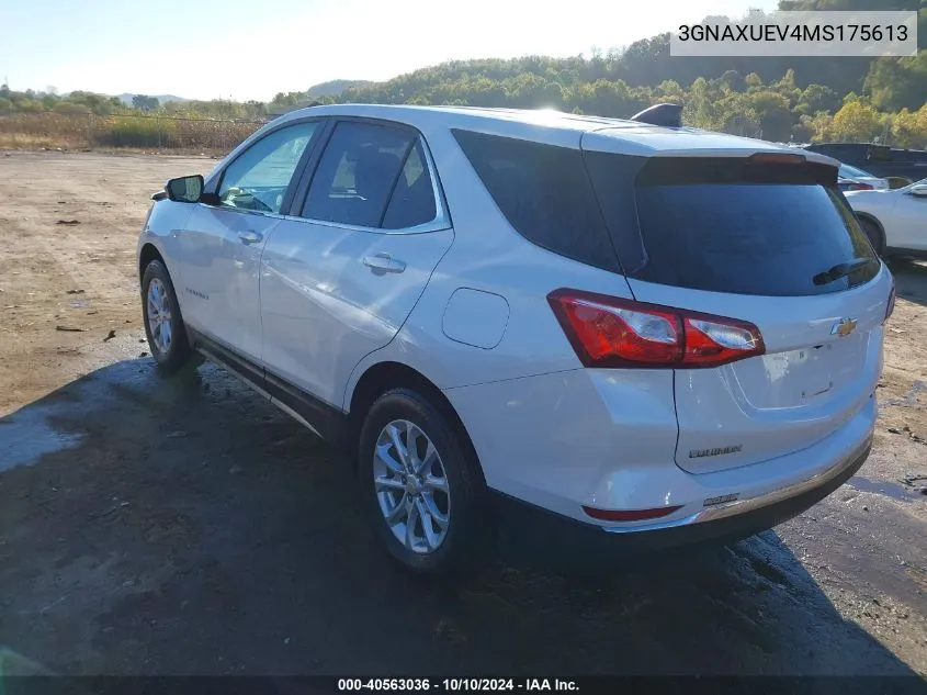 2021 Chevrolet Equinox Awd Lt VIN: 3GNAXUEV4MS175613 Lot: 40563036