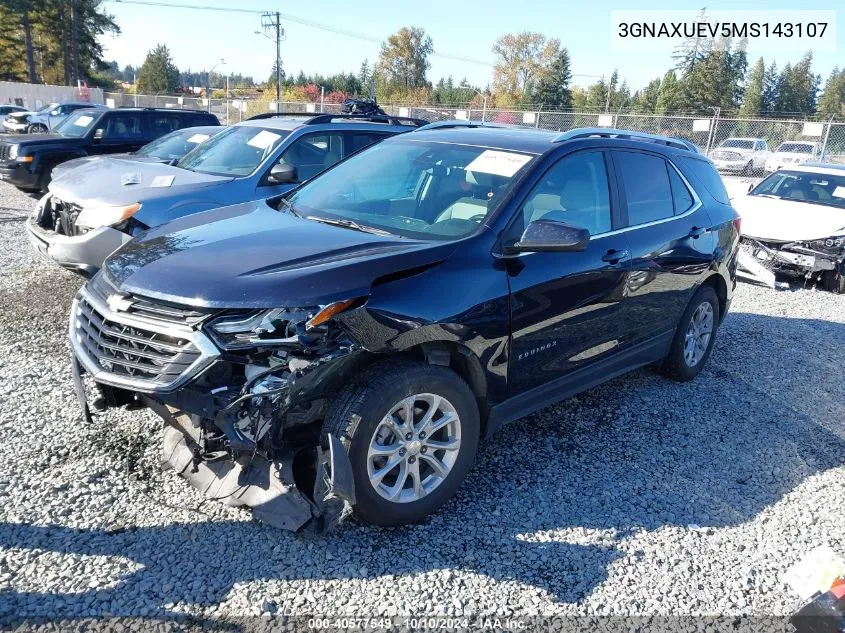 2021 Chevrolet Equinox Awd Lt VIN: 3GNAXUEV5MS143107 Lot: 40577549