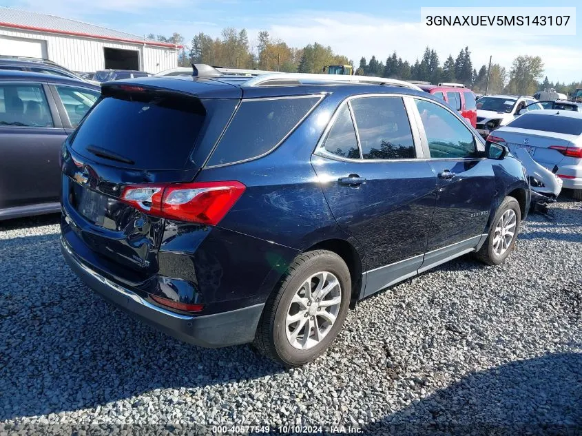 2021 Chevrolet Equinox Awd Lt VIN: 3GNAXUEV5MS143107 Lot: 40577549