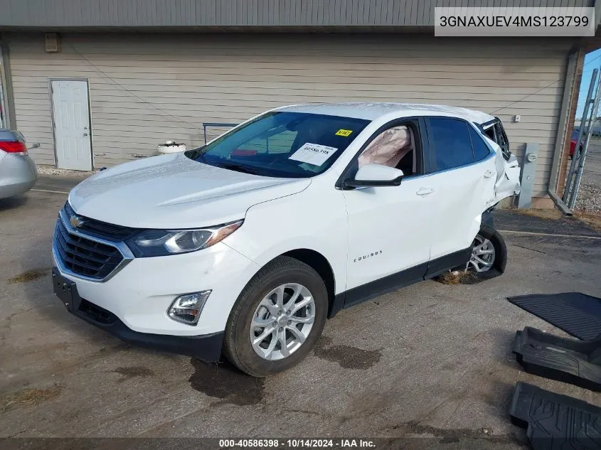 2021 Chevrolet Equinox Lt VIN: 3GNAXUEV4MS123799 Lot: 40586398