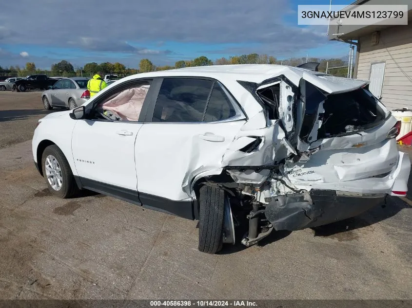 2021 Chevrolet Equinox Lt VIN: 3GNAXUEV4MS123799 Lot: 40586398