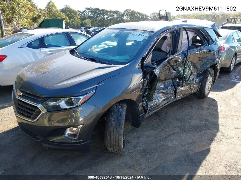 2021 Chevrolet Equinox Fwd Ls VIN: 2GNAXHEV9M6111802 Lot: 40592548