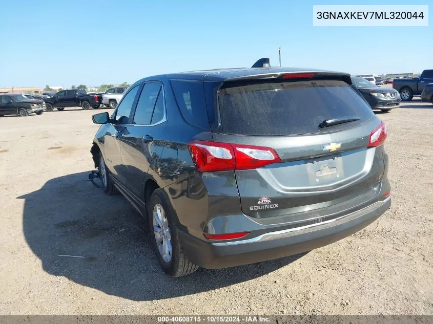 2021 Chevrolet Equinox Fwd Lt VIN: 3GNAXKEV7ML320044 Lot: 40608715