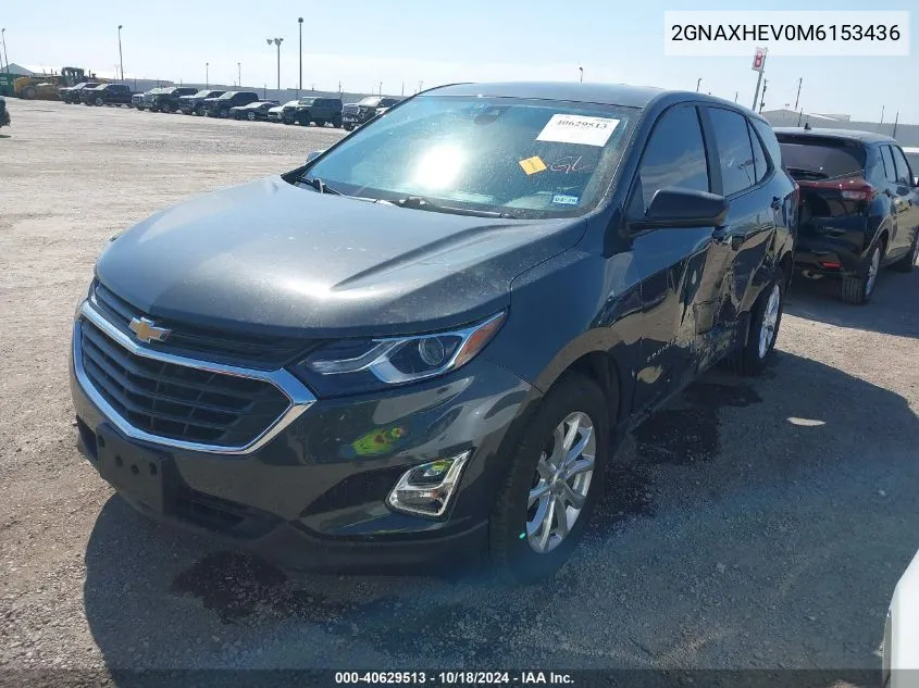 2021 Chevrolet Equinox Fwd Ls VIN: 2GNAXHEV0M6153436 Lot: 40629513