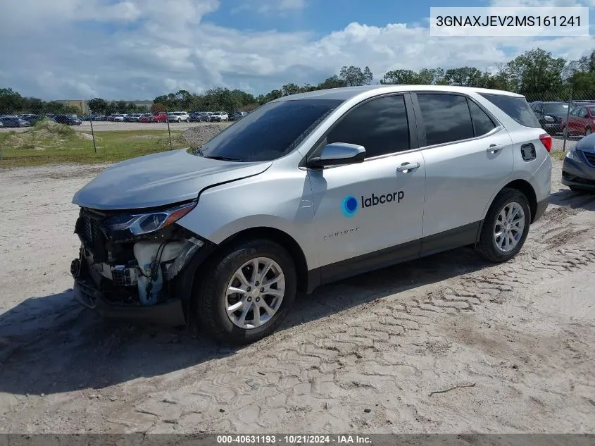 2021 Chevrolet Equinox Fwd 2Fl VIN: 3GNAXJEV2MS161241 Lot: 40631193